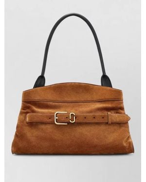 Marc Jacobs Shoulder Bag Adjustable Strap Suede Finish - Brown