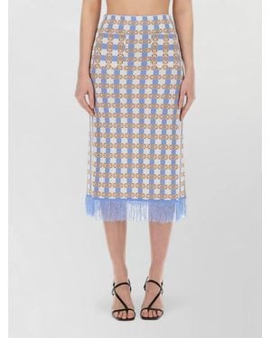 Baum und Pferdgarten Callis Skirt Check Pattern Fringe Hem - Multicolour