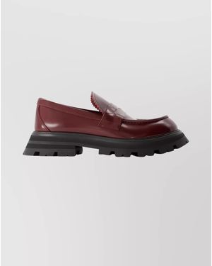 McQueen Leather Loafers Chunky Sole - Black