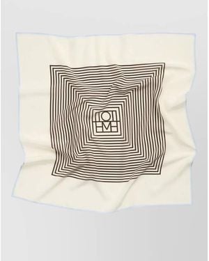 TOTEME Monogram Silk Scarf Geometric Pattern - Natural