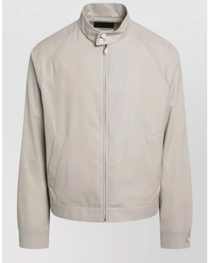 Prada Structured Jacket High Collar Button Cuffs - White