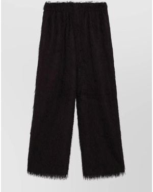 Frankie Shop Fringed Wide-Leg Trousers - Black