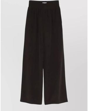 JOSEPH Nour Satin Twill Pants Wide Leg - Black