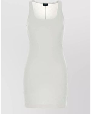 Gucci Gg Jacquard Mini Dress Scoop Neckline - White