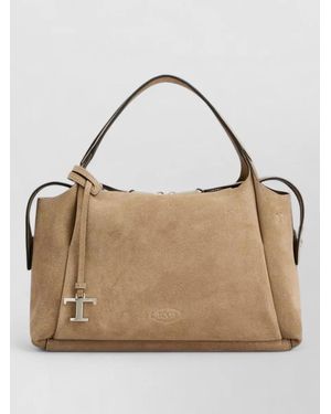 Tod's T Timeless Leather Shoulder Bag - Natural