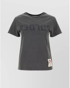 Golden Goose Cotton Slim-Fit Distressed Logo T-Shirt - Grey