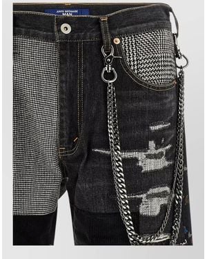 Junya Watanabe Patchwork Wide-Leg Denim Jeans - Black