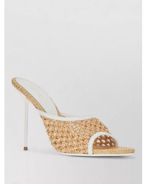 Paris Texas Raffia Mules - Natural