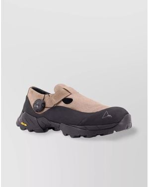 ROA Leather Cutout Slip-On Trainers - Blue