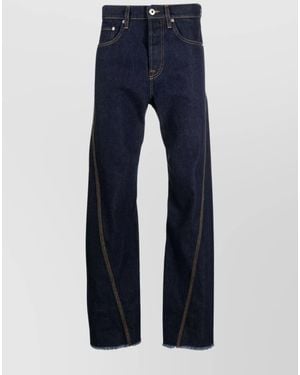 Lanvin Denim Mid-Rise Straight-Leg Jeans - Blue
