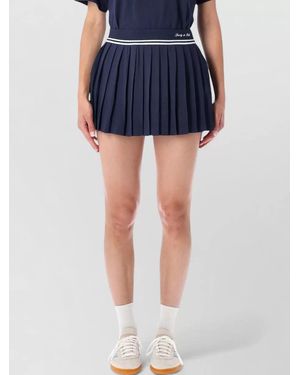 Sporty & Rich Tennis Mini Skirt Contrast Trim Pleated - Blue