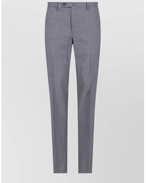 Incotex Straight Leg Trousers Belt Loops Back Pocket - Grey