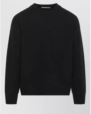 Studio Nicholson Cashmere Relaxed-Fit Crew-Neck Long-Sleeve Ribbed Hem Jumper - Black