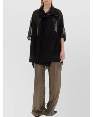 Rick Owens Asymmetric Zip Sheer Sail Jacket - Black