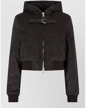 Our Legacy Padded Cropped Hooded Bomber Jacket - Black