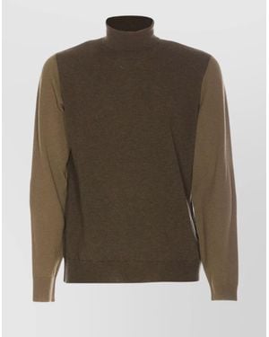 Maison Margiela High Neck Long Sleeve Sweater With Patches - Green