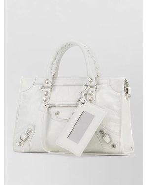 Balenciaga Le City Small Leather Clutch Bag - Natural