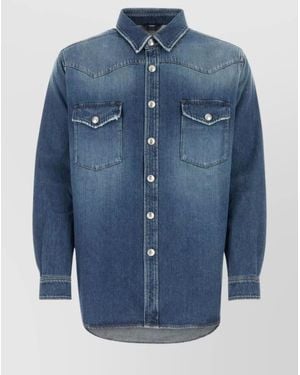 Burberry Denim Loose-Fit Shirt - Blue