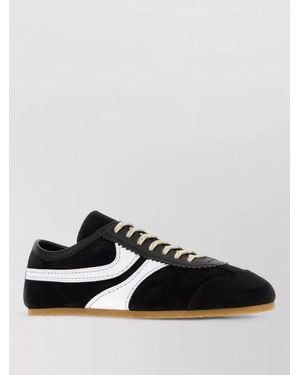 Dries Van Noten Leather Lace-Up Sneakers - Black