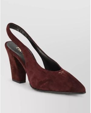 Prada Suede Slingback Pumps - Brown