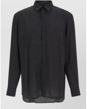 Tom Ford Silk Micro-Print Shirt - Blue