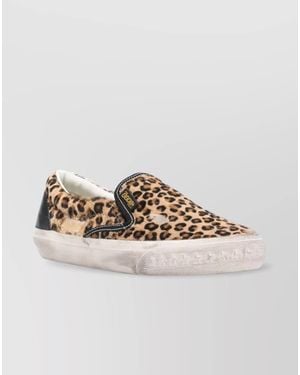 Golden Goose Leopard Slip-On Trainers - Metallic