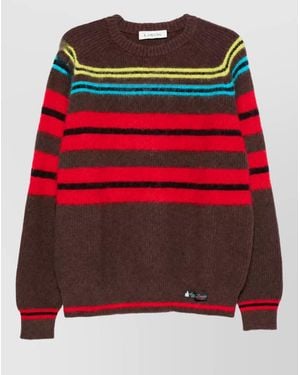 Lanvin Wool Mohair Cashmere Crewneck Jumper - Red