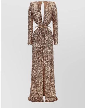 Elisabetta Franchi Maxi Dress - Natural