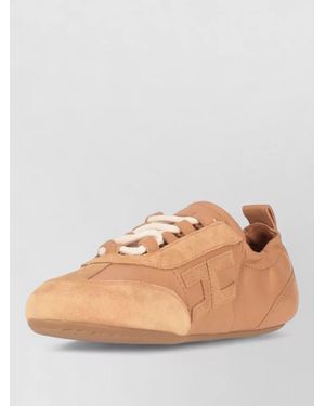 Elisabetta Franchi Leather Lace-Up Shoes - Natural