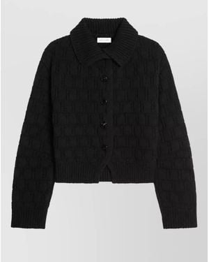 Dries Van Noten Cashmere Wool High-Neck Cardigan - Black