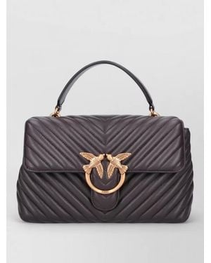 Pinko Quilted Clutch Bag Tone Hardware - Gray