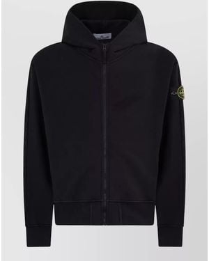 Stone Island Hooded Logo Sweatshirt Casual Design - Blue