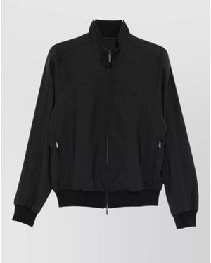 Emporio Armani Wool Blend Bomber Jacket - Black