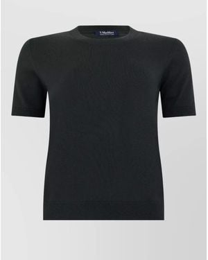 Max Mara Knitwear Short Sleeve Crew Neck T-Shirt - Black
