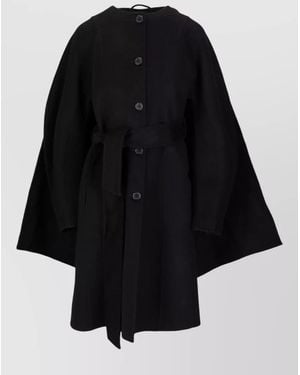 P.A.R.O.S.H. Wool Poncho - Black