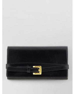 Balmain Shuffle Wallet Chain Buckle Detail Strap - Black