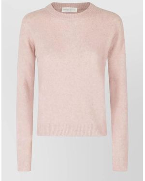 Roberto Collina Crew Neck Long Sleeve Regular Fit Top - Pink