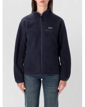 Patagonia Fleece Stand Collar Zip Jacket - Blue