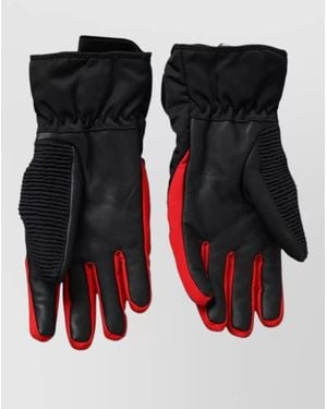 Dolce & Gabbana Nylon Wrist Length Gloves Contrast Design - Black