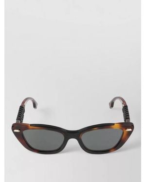 Fendi Maison Cat Eye Sunglasses Tortoiseshell Braided Arms - Gray