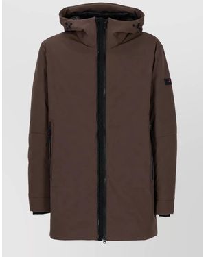 Peuterey Padded Hooded Long Jacket - Brown