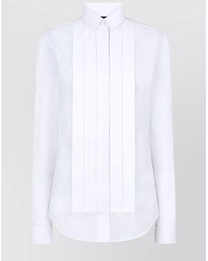 Tom Ford Collared Long Sleeve Cotton Voile Shirt - White
