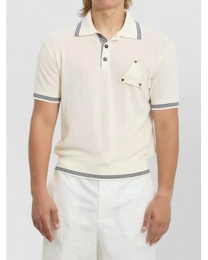 Jacquemus Polo Shirt Silk Cotton Blend Knit - White