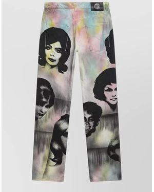 Versace Denim Pants Straight Leg Full Length - Multicolor