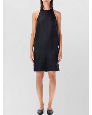 Loulou de Saison Silk Halterneck Sleeveless Mini Dress - Black