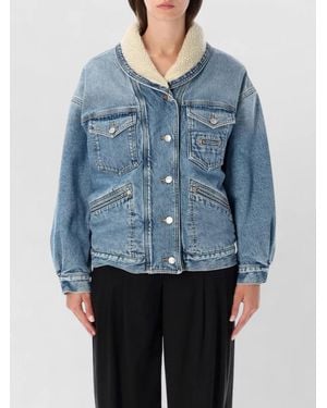 Isabel Marant Denim Relaxed-Fit Shawl Collar Jacket - Blue