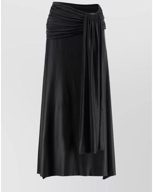 Rabanne Satin Asymmetric Skirt - Black
