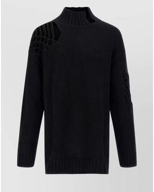 Yohji Yamamoto Wool Macramé Insert Jumper - Blue