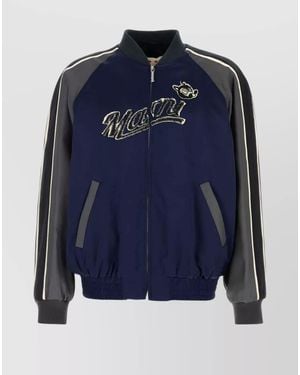 Marni Satin Bomber Jacket - Blue