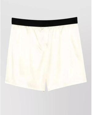 Tom Ford Silk Elasticated Waist Knee-Length Shorts - White